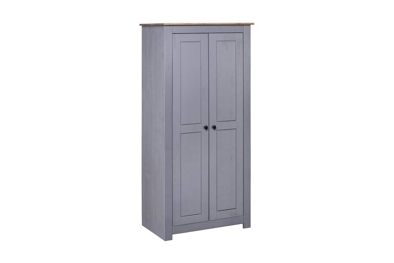 Garderobeskap grå 80x50x171,5 cm heltre furu Panama Range - Grå - Oppbevaring - Klesoppbevaring - Garderober & garderobesystem