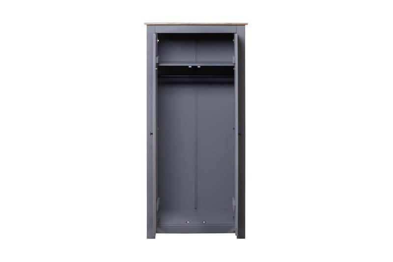 Garderobeskap grå 80x50x171,5 cm heltre furu Panama Range - Grå - Oppbevaring - Klesoppbevaring - Garderober & garderobesystem