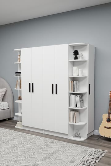 Garderobeskap Hanah Home Linda Luses (180 x 181,8 x 50 cm) Hvit - Oppbevaring - Klesoppbevaring - Garderober & garderobesystem - Garderobeskap & klesskap