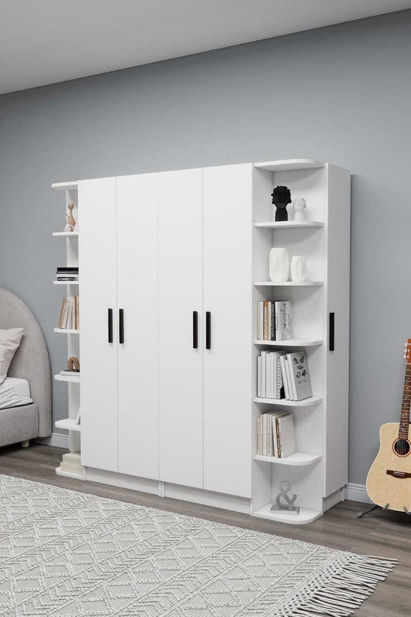 Garderobeskap Hanah Home Linda Luses (180 x 181,8 x 50 cm) Hvit - Oppbevaring - Klesoppbevaring - Garderober & garderobesystem - Garderobeskap & klesskap
