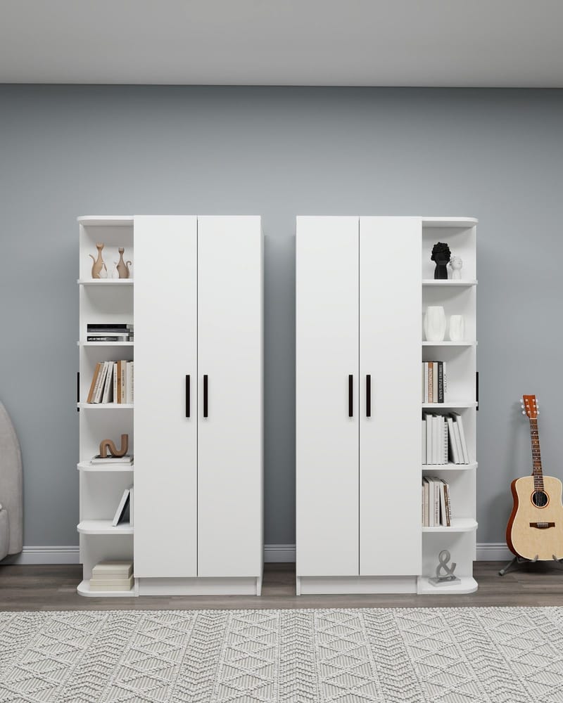 Garderobeskap Hanah Home Linda Luses (180 x 181,8 x 50 cm) Hvit - Oppbevaring - Klesoppbevaring - Garderober & garderobesystem - Garderobeskap & klesskap