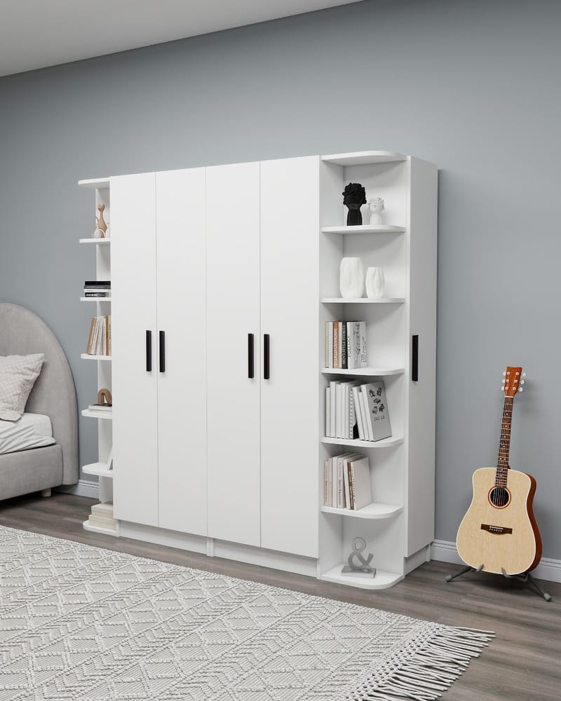 Garderobeskap Hanah Home Linda Luses (180 x 181,8 x 50 cm) Hvit - Oppbevaring - Klesoppbevaring - Garderober & garderobesystem - Garderobeskap & klesskap
