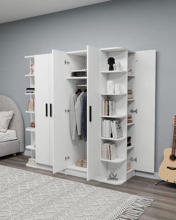Garderobeskap Hanah Home Linda Luses (180 x 181,8 x 50 cm) Hvit - Oppbevaring - Klesoppbevaring - Garderober & garderobesystem - Garderobeskap & klesskap