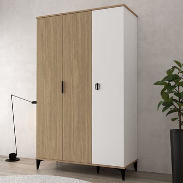 Garderobeskap Hanah Home Neva (123 x 200 x 52 cm) Eik hvit - Eik og Hvit - Oppbevaring - Klesoppbevaring - Garderober & garderobesystem - Garderobeskap & klesskap