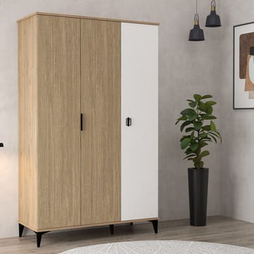 Garderobeskap Hanah Home Neva (123 x 200 x 52 cm) Eik hvit - Eik og Hvit - Oppbevaring - Klesoppbevaring - Garderober & garderobesystem - Garderobeskap & klesskap