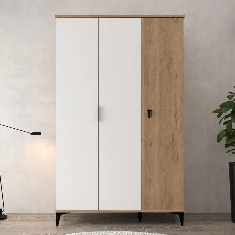 Garderobeskap Hanah Home Neva (123 x 200 x 52 cm) Sapphire eik hvit, Sapphire Oak og hvit