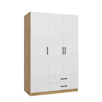 Garderobeskap Hanah Home Yaman (120 x 181 x 45 cm) Valnøtt hvit - Valnøtt og hvit - Oppbevaring - Klesoppbevaring - Garderober & garderobesystem - Garderobeskap & klesskap