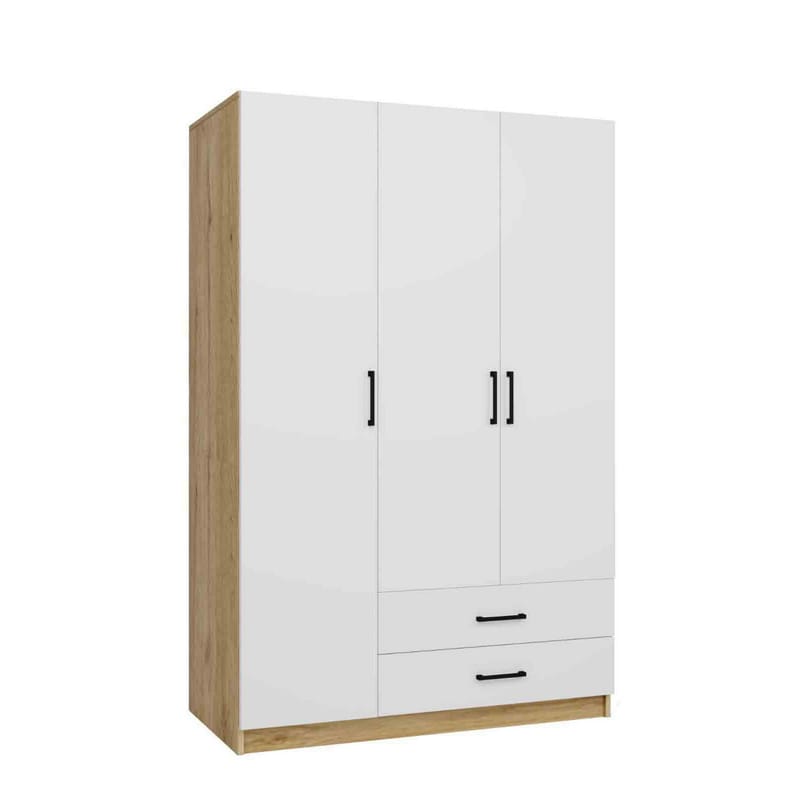 Garderobeskap Hanah Home Yaman (120 x 181 x 45 cm) Valnøtt hvit - Valnøtt og hvit - Oppbevaring - Klesoppbevaring - Garderober & garderobesystem - Garderobeskap & klesskap