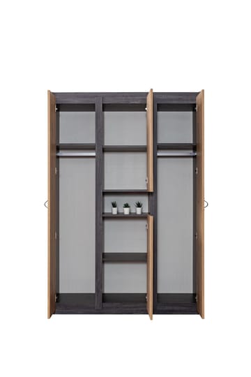 Garderobeskap Homitis Aktive (132 x 195 x 53 cm) Antrasittbrun - Antrasitt/Brun - Oppbevaring - Klesoppbevaring - Garderober & garderobesystem - Garderobeskap & klesskap
