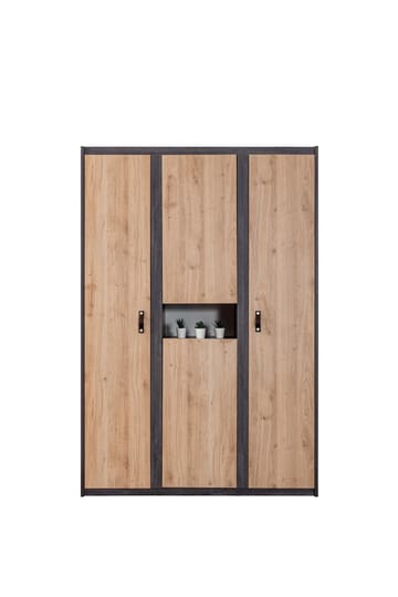 Garderobeskap Homitis Aktive (132 x 195 x 53 cm) Antrasittbrun - Antrasitt/Brun - Oppbevaring - Klesoppbevaring - Garderober & garderobesystem - Garderobeskap & klesskap