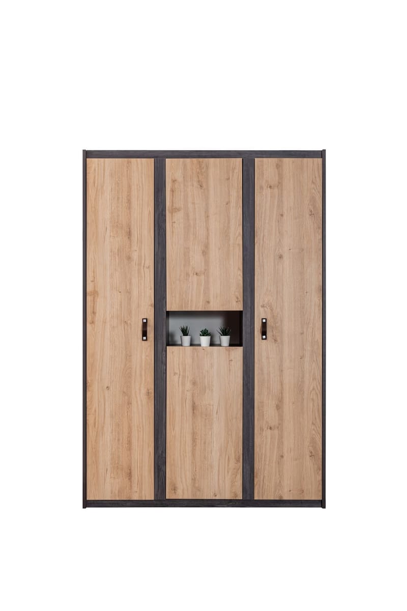 Garderobeskap Homitis Aktive (132 x 195 x 53 cm) Antrasittbrun - Antrasitt/Brun - Oppbevaring - Klesoppbevaring - Garderober & garderobesystem - Garderobeskap & klesskap