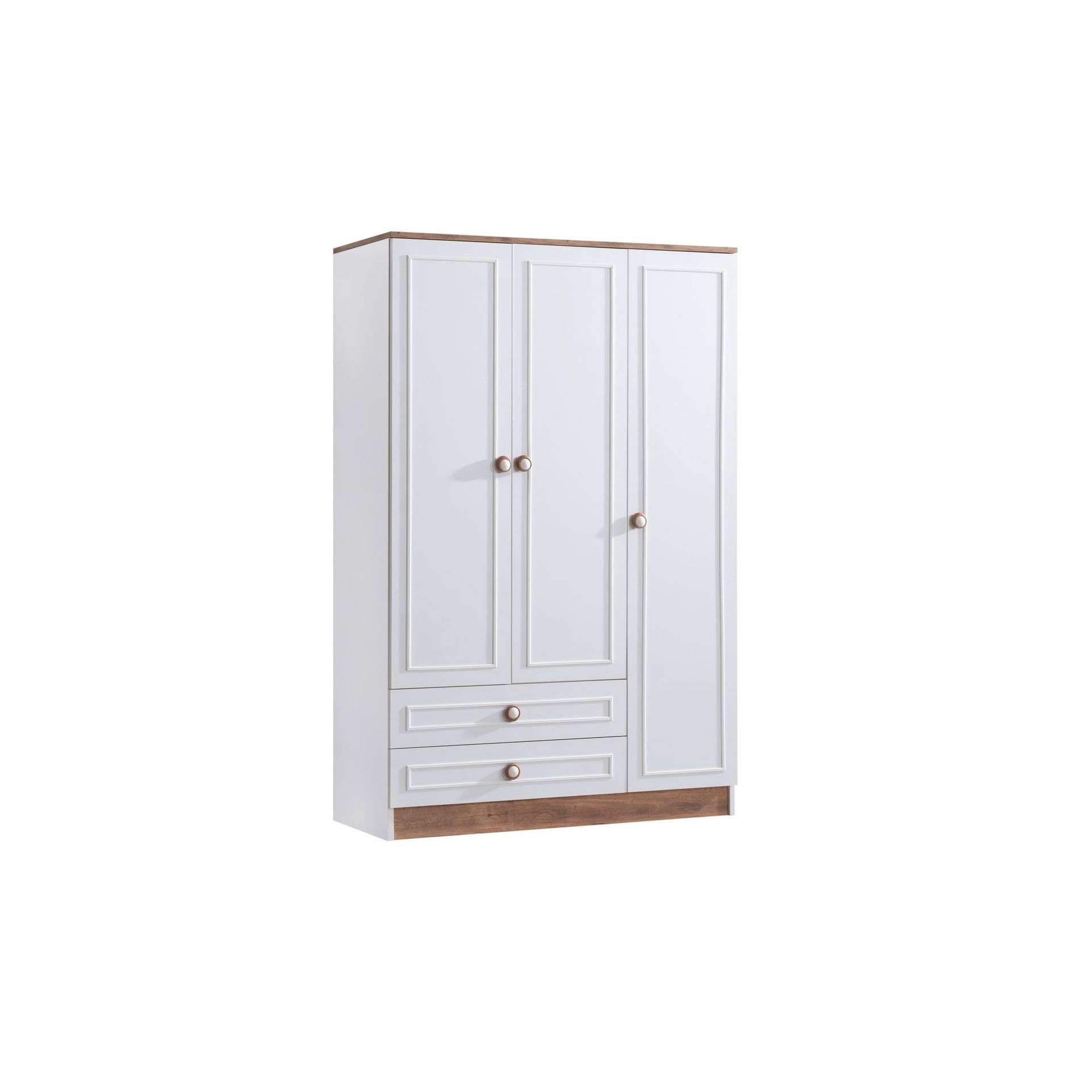 Garderobeskap Homitis Beta 3 (118 x 182 x 50 cm) brun hvit -