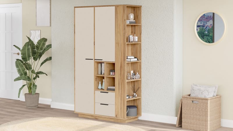 Garderobeskap Homitis Fortis (110 x 190 x 45 cm) Atlantik furu kashmir - Oppbevaring - Klesoppbevaring - Garderober & garderobesystem - Garderobeskap & klesskap
