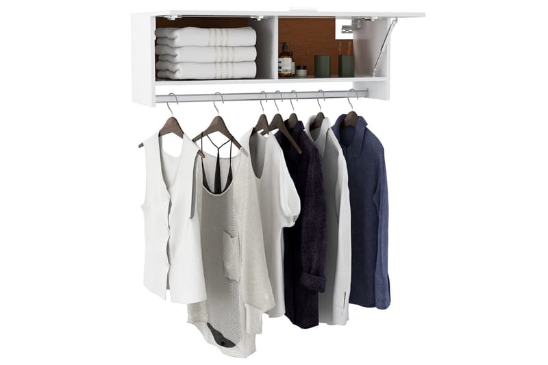 Garderobeskap hvit 100x32,5x35 cm sponplate - Hvit - Garderober & garderobesystem - Garderobeskap & klesskap