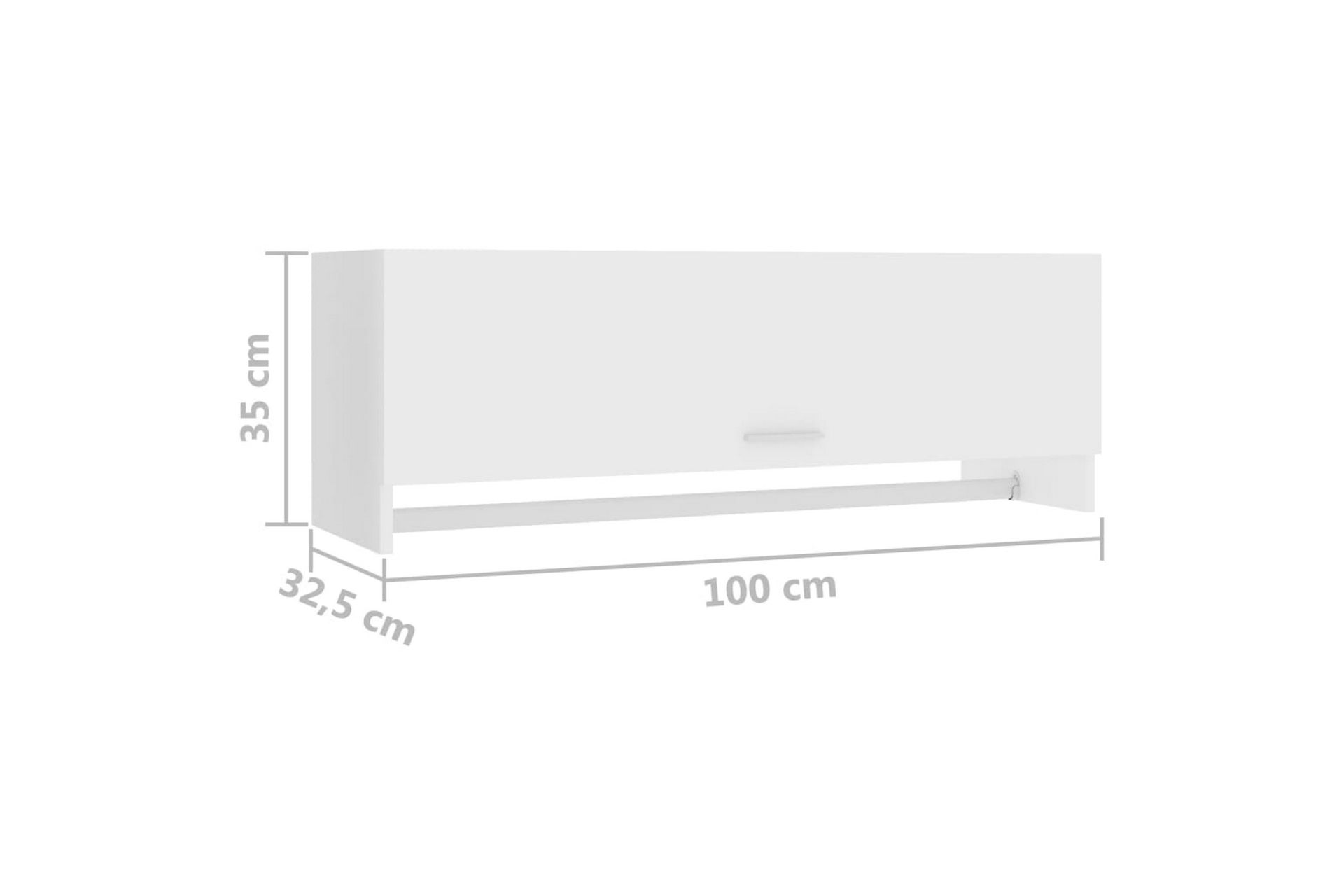 Garderobeskap hvit 100x32,5x35 cm sponplate - Hvit - Oppbevaring - Klesoppbevaring - Garderober & garderobesystem