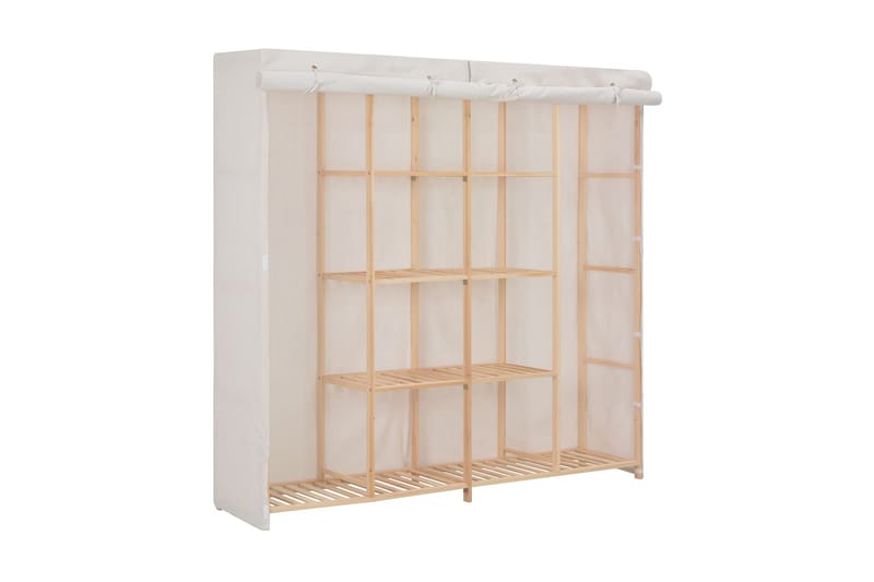 Garderobeskap hvit 173x40x170 cm stoff - Oppbevaring - Klesoppbevaring - Garderober & garderobesystem