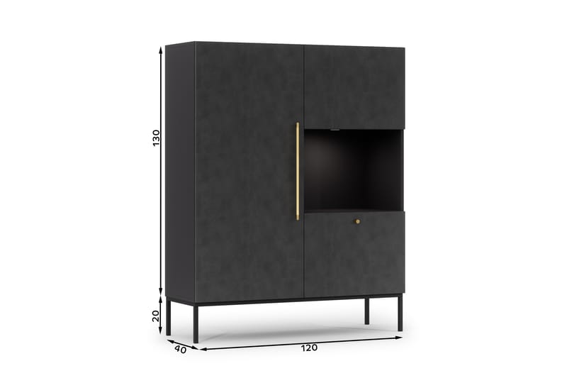 Anjal Garderobeskap 120 cm - Svart - Oppbevaring - Klesoppbevaring - Garderober & garderobesystem - Garderobeskap & klesskap
