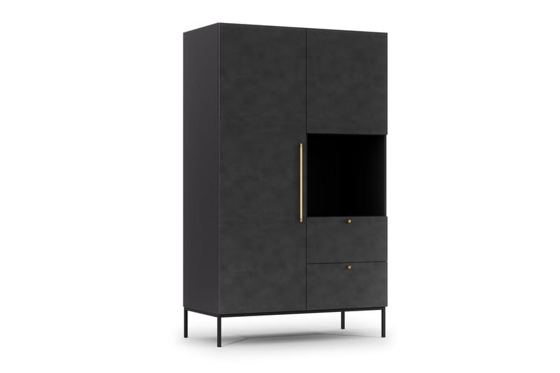 Anjal Garderobeskap 120 cm, Svart