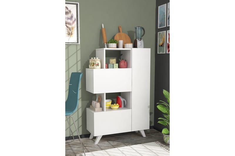 Bambalina Garderobeskap 80x122 cm Hvit - Hanah Home - Oppbevaring - Klesoppbevaring - Garderober & garderobesystem - Garderobeskap & klesskap