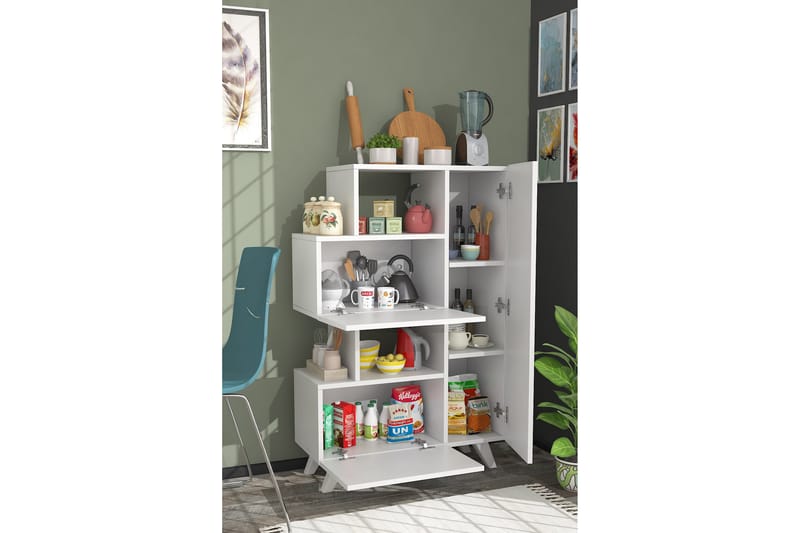 Bambalina Garderobeskap 80x122 cm Hvit - Hanah Home - Oppbevaring - Klesoppbevaring - Garderober & garderobesystem - Garderobeskap & klesskap