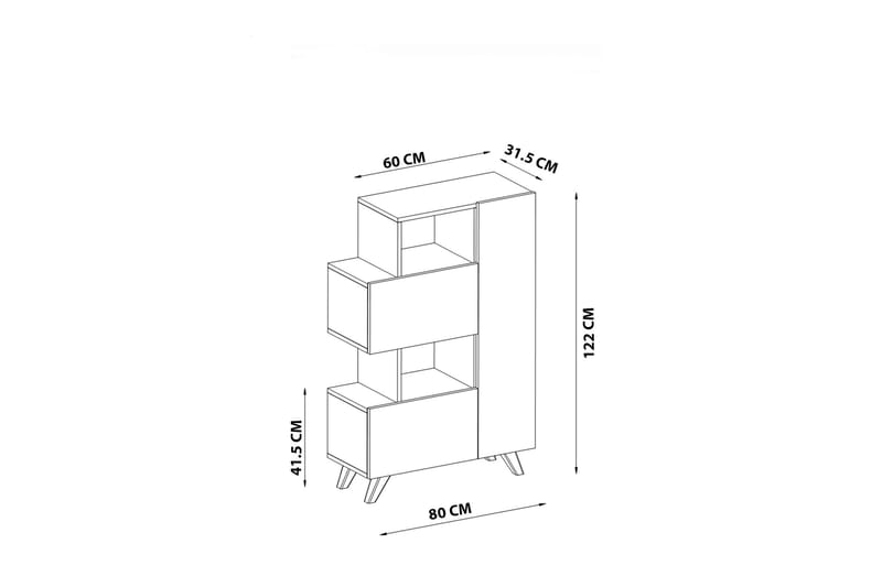 Bambalina Garderobeskap 80x122 cm Hvit - Hanah Home - Oppbevaring - Klesoppbevaring - Garderober & garderobesystem - Garderobeskap & klesskap