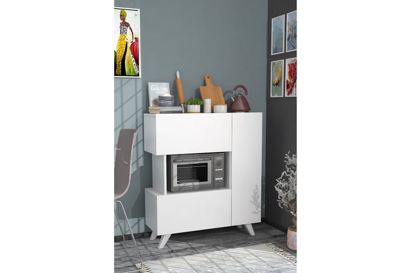 Bambonia Garderobeskap 90x102 cm Hvit - Hanah Home - Oppbevaring - Klesoppbevaring - Garderober & garderobesystem - Garderobeskap & klesskap