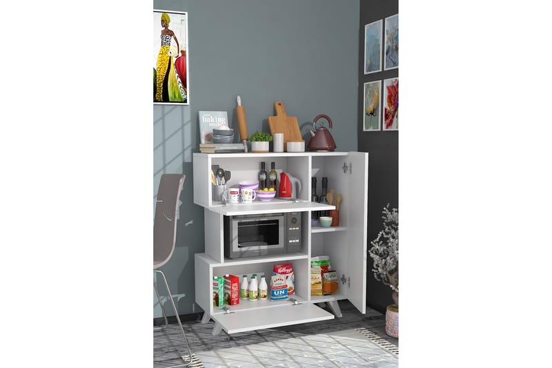 Bambonia Garderobeskap 90x102 cm Hvit - Hanah Home - Oppbevaring - Klesoppbevaring - Garderober & garderobesystem - Garderobeskap & klesskap