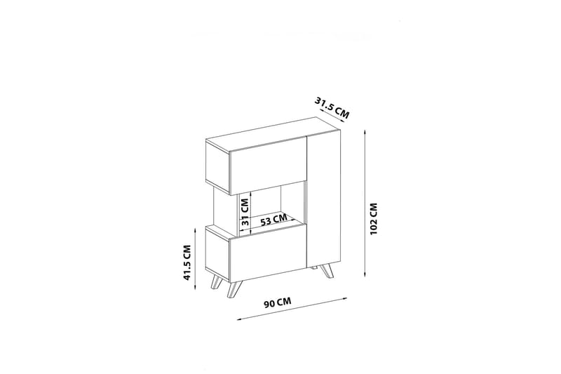 Bambonia Garderobeskap 90x102 cm Hvit - Hanah Home - Oppbevaring - Klesoppbevaring - Garderober & garderobesystem - Garderobeskap & klesskap