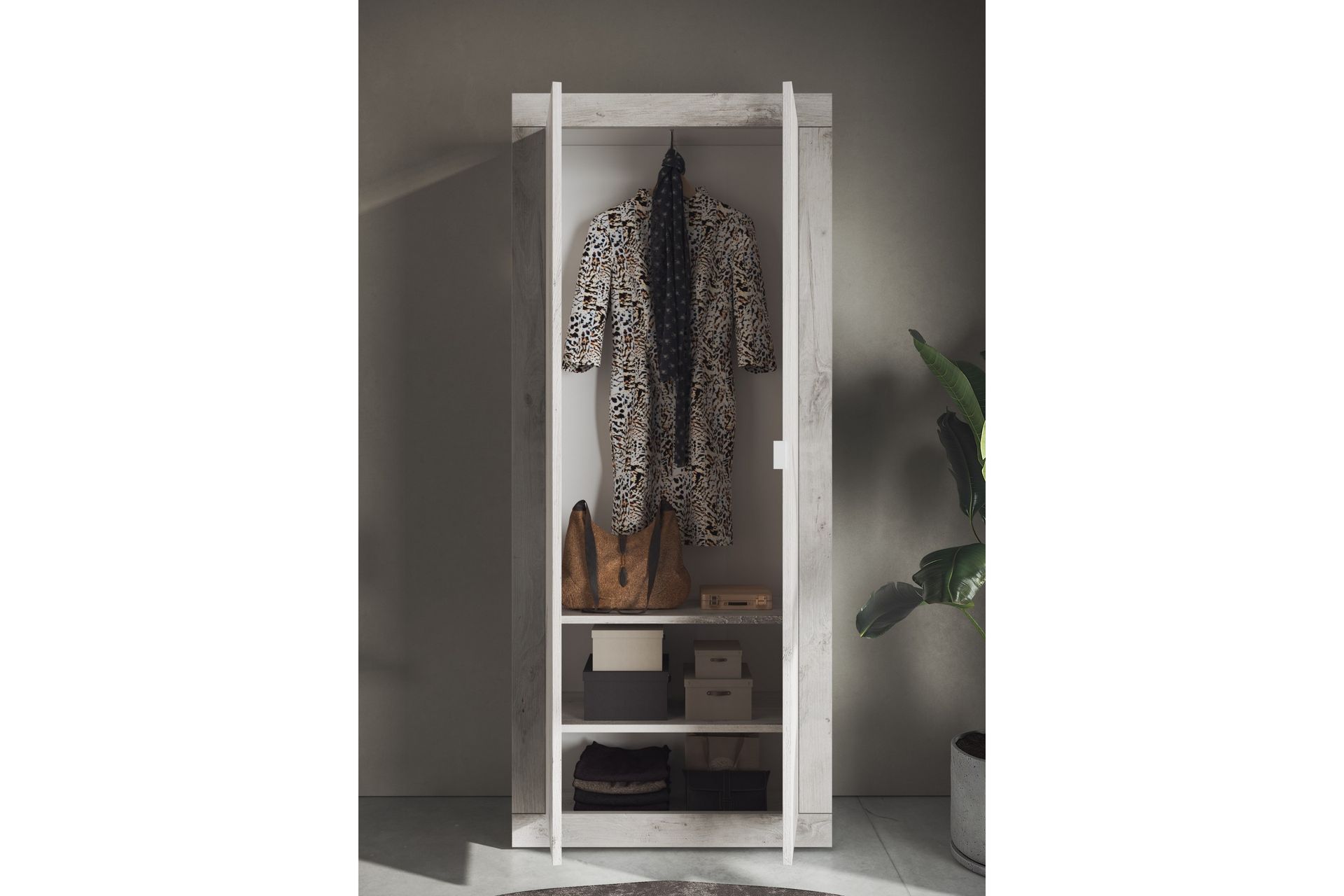 Basic Klesskap 78x187 cm - Hvit - Oppbevaring - Klesoppbevaring - Garderober & garderobesystem - Garderobeskap & klesskap