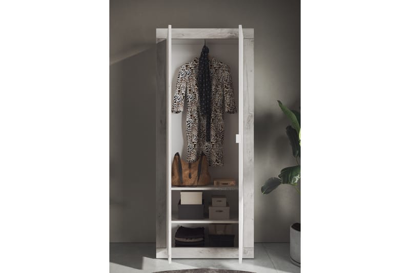 Basic Klesskap 78x187 cm - Hvit - Garderobeskap & klesskap