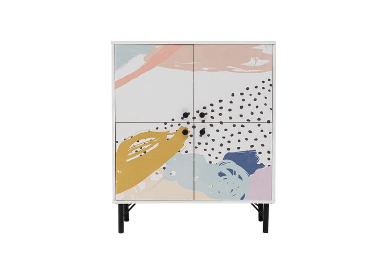 Dot Garderobeskap 95x111 cm Brun/Hvit - Hanah Home - Oppbevaring - Klesoppbevaring - Garderober & garderobesystem - Garderobeskap & klesskap