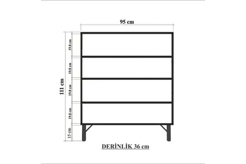 Dot Garderobeskap 95x111 cm Brun/Hvit - Hanah Home - Oppbevaring - Klesoppbevaring - Garderober & garderobesystem - Garderobeskap & klesskap