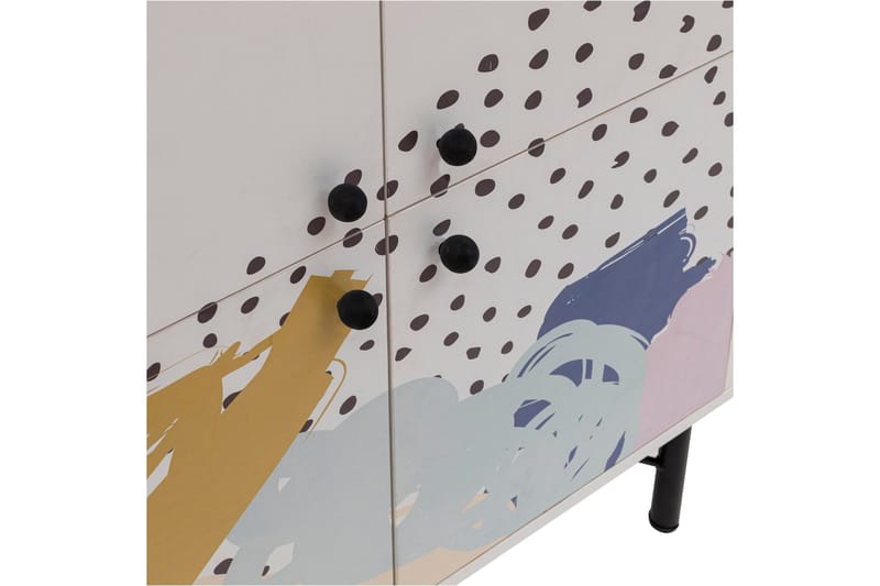 Dot Garderobeskap 95x111 cm Brun/Hvit - Hanah Home - Oppbevaring - Klesoppbevaring - Garderober & garderobesystem - Garderobeskap & klesskap