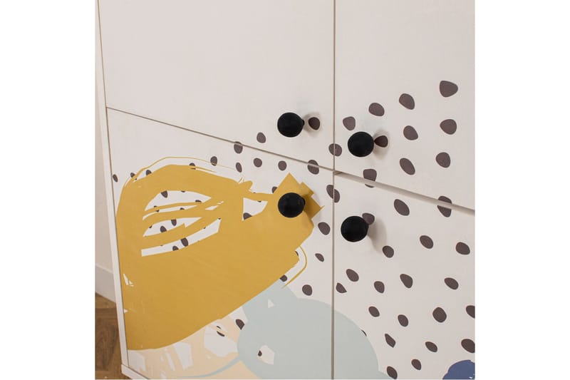 Dot Garderobeskap 95x111 cm Brun/Hvit - Hanah Home - Oppbevaring - Klesoppbevaring - Garderober & garderobesystem - Garderobeskap & klesskap