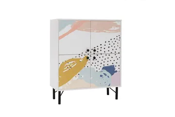 Dot Garderobeskap 95x111 cm Brun/Hvit - Hanah Home - Oppbevaring - Klesoppbevaring - Garderober & garderobesystem - Garderobeskap & klesskap