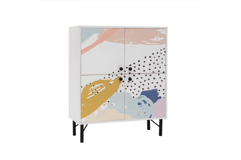 Dot Garderobeskap 95x111 cm Brun/Hvit - Hanah Home - Oppbevaring - Klesoppbevaring - Garderober & garderobesystem - Garderobeskap & klesskap