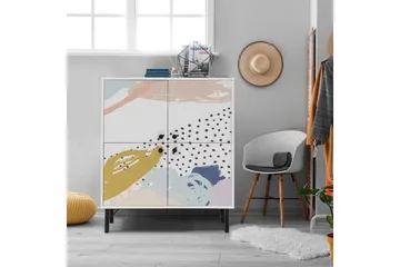 Dot Garderobeskap 95x111 cm Brun/Hvit - Hanah Home - Oppbevaring - Klesoppbevaring - Garderober & garderobesystem - Garderobeskap & klesskap