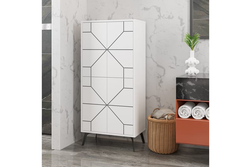 Dune Garderobeskap 62,6x136 cm Hvit - Hanah Home - Oppbevaring - Klesoppbevaring - Garderober & garderobesystem - Garderobeskap & klesskap