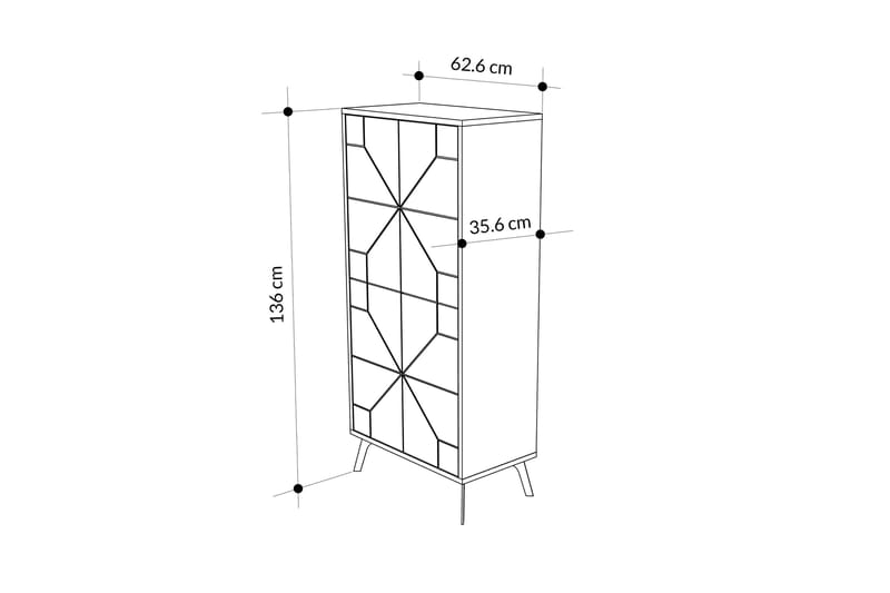 Dune Garderobeskap 62,6x136 cm Hvit - Hanah Home - Oppbevaring - Klesoppbevaring - Garderober & garderobesystem - Garderobeskap & klesskap