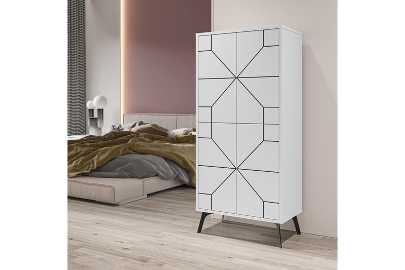 Dune Garderobeskap 62,6x136 cm Hvit - Hanah Home - Oppbevaring - Klesoppbevaring - Garderober & garderobesystem - Garderobeskap & klesskap