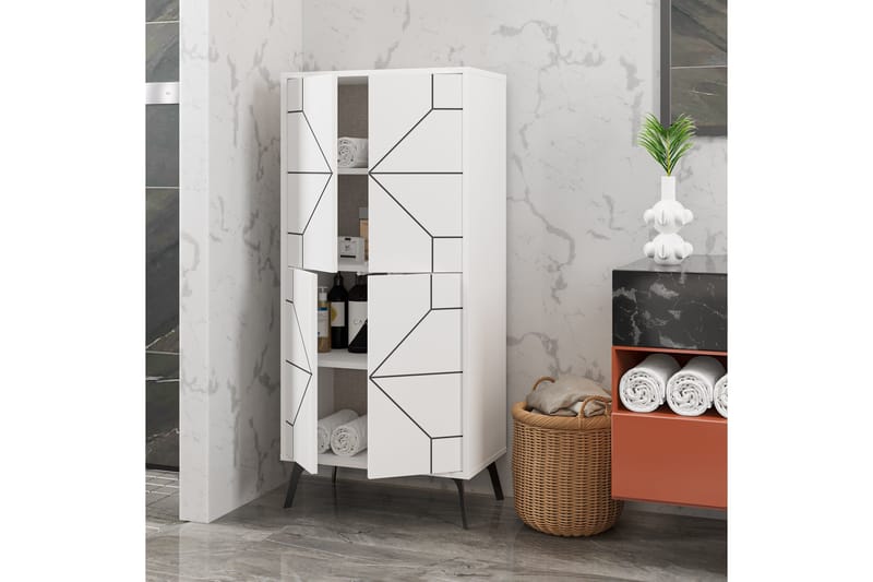 Dune Garderobeskap 62,6x136 cm Hvit - Hanah Home - Oppbevaring - Klesoppbevaring - Garderober & garderobesystem - Garderobeskap & klesskap