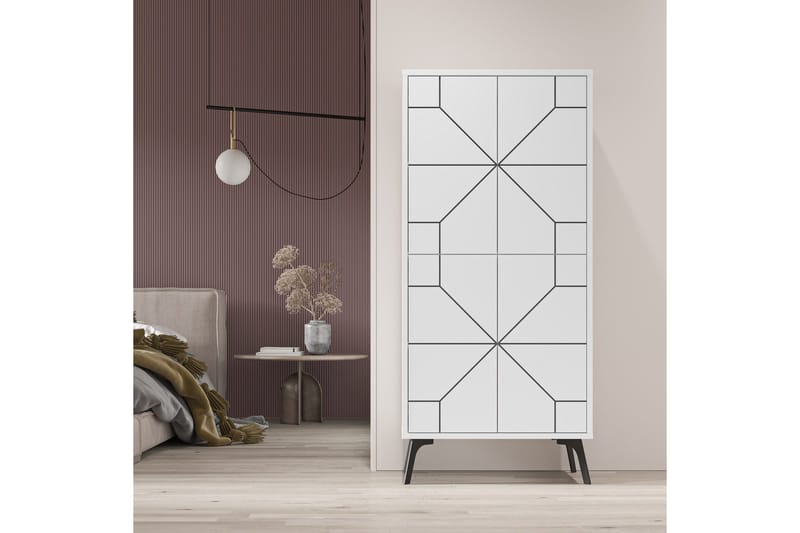Dune Garderobeskap 62,6x136 cm Hvit - Hanah Home - Oppbevaring - Klesoppbevaring - Garderober & garderobesystem - Garderobeskap & klesskap