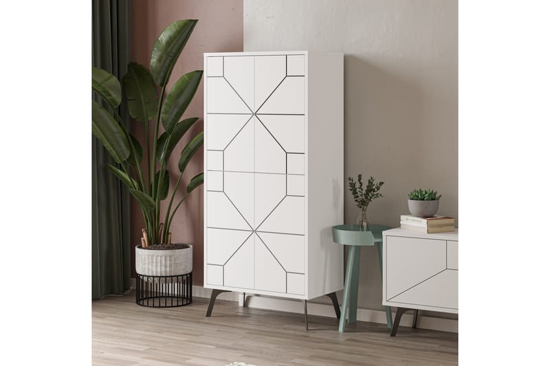 Dune Garderobeskap 62,6x136 cm Hvit - Hanah Home - Oppbevaring - Klesoppbevaring - Garderober & garderobesystem - Garderobeskap & klesskap