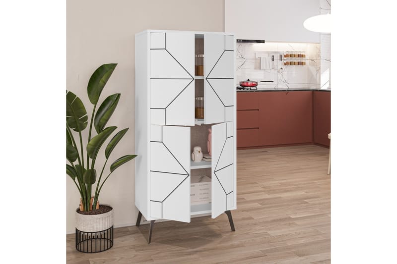 Dune Garderobeskap 62,6x136 cm Hvit - Hanah Home - Oppbevaring - Klesoppbevaring - Garderober & garderobesystem - Garderobeskap & klesskap