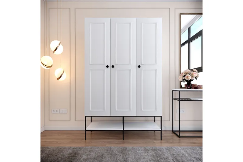 Elesham Garderobe 50x126 - Hvit - Oppbevaring - Klesoppbevaring - Garderober & garderobesystem - Garderobeskap & klesskap