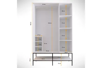 Elesham Garderobe 50x126 - Hvit - Oppbevaring - Klesoppbevaring - Garderober & garderobesystem - Garderobeskap & klesskap