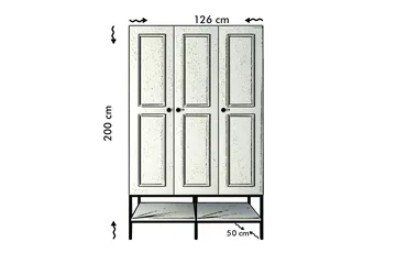 Elesham Garderobe 50x126 - Hvit - Oppbevaring - Klesoppbevaring - Garderober & garderobesystem - Garderobeskap & klesskap