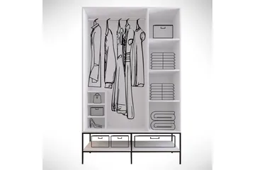 Elesham Garderobe 50x126 - Hvit - Oppbevaring - Klesoppbevaring - Garderober & garderobesystem - Garderobeskap & klesskap