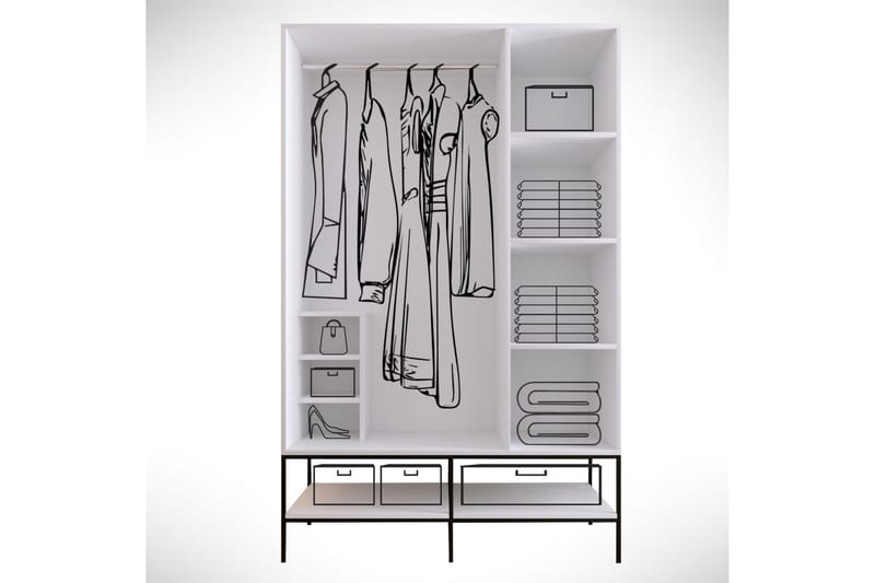 Elesham Garderobe 50x126 - Hvit - Oppbevaring - Klesoppbevaring - Garderober & garderobesystem - Garderobeskap & klesskap