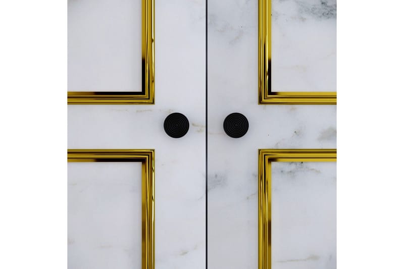 Elesham Garderobe 50x126 - Hvit/Svart/Gull - Oppbevaring - Klesoppbevaring - Garderober & garderobesystem - Garderobeskap & klesskap